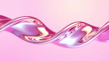 Smooth, swirling, pink metallic gradient creates an abstract, wavy pattern against a soft shape background, 4K photo