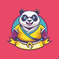 Kung Fu Panda Mascot Logo Design for Cartoon Characters vector