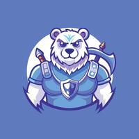 Fierce Warrior Bear Mascot Cartoon for Energetic Brand Representation vector