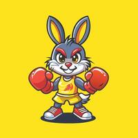 Illustration of a Boxing Bunny Character in EPS 10 Format vector