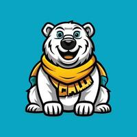 Minimalist Illustration of a Majestic Polar Bear in a Simple and Modern Design vector