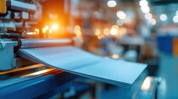 Large format printer signage high speed in a printing house, showcasing advanced printing technology presses photo