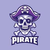Pirate Skull Mascot Unleashes Whimsical Charm in Logo Design vector