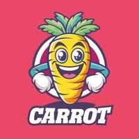 Playful Carrot Mascot Cartoon Character with a Mischievous Grin vector
