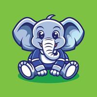 Cute and Friendly Elephant Mascot Character in a Shopping Cart Logo Design vector