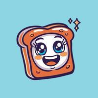 Whimsical Hand Drawn Toast with a Smiling Expression vector