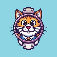 Silhouette of a Watch with Intricate Whiskers Design vector