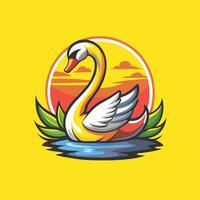 Gradient Swan Logo with Vibrant Hues and Fluid Elegance vector