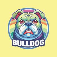 Gradient Infused Bulldog Logo with Vibrant Color Palette vector
