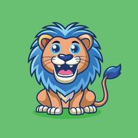 Cute Cartoon Lion Character with a Happy Expression and a Cheerful Pose vector