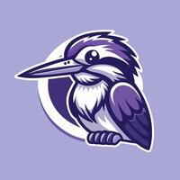 Simplified Illustration of a Colorful Kingfisher Bird with Intricate Details vector