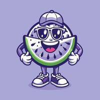 Summer Fun Watermelon Mascot Character for Logo or Holiday Decoration vector