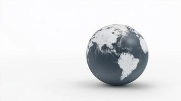 A two-dimensional depiction of a globe on a flat surface, highlighting the continents in various shades of monochrome during midday hours photo
