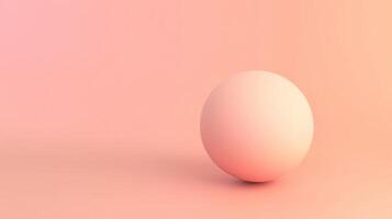 Soft pink sphere on a gradient background creating a minimalistic design aesthetic in a calm and warm setting photo