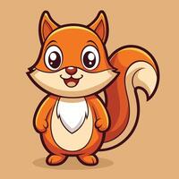 Adorable Cartoon Mascot Squirrel Character in a Playful Pose vector