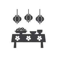 St Patricks Day feast with platters of traditional food, green decorations, and festive lanterns, creating a joyful celebration atmosphere vector