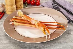 A plate with a crab on it photo