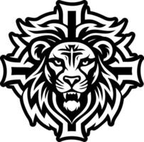 A glyph style icon of lion symbol vector