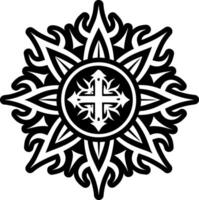 A glyph style of cross symbol vector