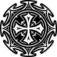A filled style icon of knight badge symbol vector