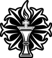 A glyph style icon of flame torch vector