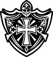 A glyph style icon of knight templar symbol vector
