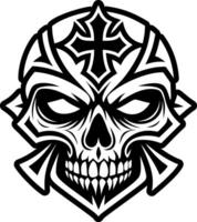 A glyph style icon of skull symbol vector