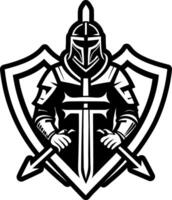 A solid style icon of knight shield symbol vector