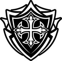 Protection shield icon in glyph style vector