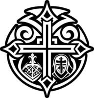 Knight cross symbol icon in glyph style vector