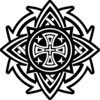 Holy cross symbol in glyph style vector