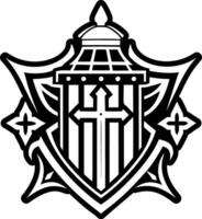 A glyph style icon of guard post symbol vector