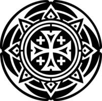 A solid style icon of sacred cross symbol vector