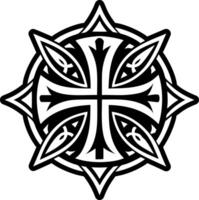 A filled style icon of knight lorraine symbol vector