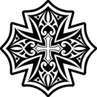 A solid style icon of crusader symbol vector