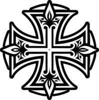 Templar cross symbol icon in glyph style vector