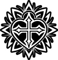 A glyph style icon of sacred heart symbol vector