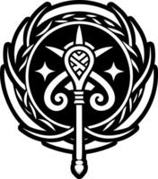 A glyph style icon of pilgrim staff symbol vector