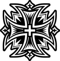 A glyph style icon of iron cross symbol vector