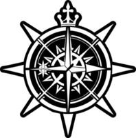 Celestial compass symbol icon in solid style vector