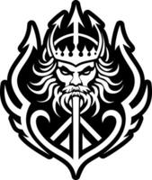 Poseidon trident symbol icon in solid style vector