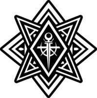 Knight templar symbol icon in filled style vector