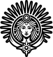 A glyph style icon of eos goddess symbol vector