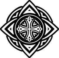 A glyph style icon of templar talisman symbol vector