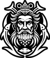 Poseidon fish icon in glyph style vector