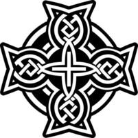 Celtic cross symbol icon in solid style vector