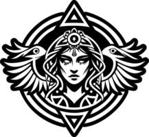 A filled style icon of elysian goddess symbol vector