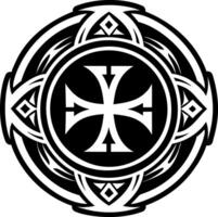 A filled style icon of templar power symbol vector