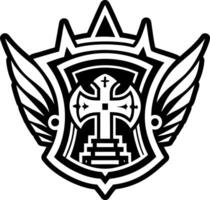 A filled style icon of warrior guard symbol vector