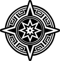 A solid style icon of epsilon star symbol vector